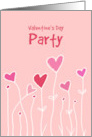 Valentine’s Day Party Invitation Pink Hearts card