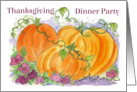 Thanksgiving Dinner Party Invitation Pumpkins Flowers card