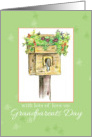 Happy Grandparents Day Birdhouse Garden Bees Drawing Art card