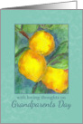 Happy Grandparents Day Lemons Fruit Watercolor Painting card