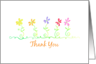 Thank You For Coming To My Party Rainbow Flowers Posie Row card