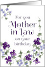 Happy Birthday Mother-in-Law Royal Purple Watercolor Flowers card