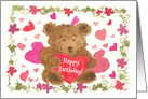 Happy Birthday on Valentine’s Day Brown Bear card