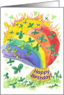 Happy Birthday St. Patrick’s Day Rainbow Clover card