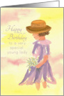 Happy Birthday Special Young Lady Watercolor Painting card