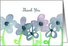 Thank You Gray Mauve Watercolor Flowers card