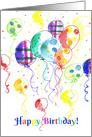 Happy Birthday Balloons Rainbow Colors card