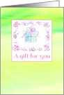 A Gift For You Happy Birthday Present Lime Green card