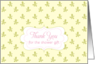 Thank you Bridal Shower Gift Yellow Sage Green Floral Art card