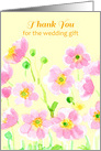 Thank you Wedding Gift Pink Wildflowers Yellow card