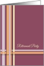 Retirement Party Invitation Burgundy Salmon Pink Stripe Design card