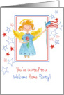 Welcome Home Military Invitation Patriotic Angel Stars card