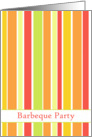 Barbecue Party Invitation Orange Red Green Yellow Stripes card