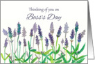 Thinking of You on Boss’s Day Lavender Flowers Watercolor card