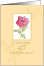 45th Wedding Anniversary Party Invitation Pink Rose card