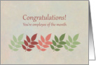 Congratulations Employee Of the Month Green Leaves card