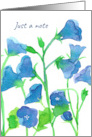 Just A Note Bluebells Flowers Watercolor Blank card