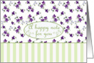 Purple Blossom Friendship Note Card Watercolor Flowers card