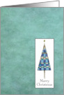 Merry Christmas Blue Christmas Tree card