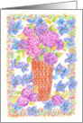 Purple Hydrangea Garden Note Card Colored Pencil Drawing card