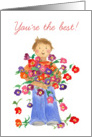 You’re The Best Teacher Thank You Card Colorful Flowers card