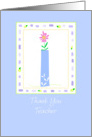 Teacher Thank You Pink Daisy Flower Bouquet card