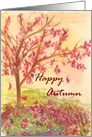 Happy Autumn Tree Garden card