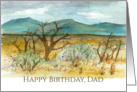 Happy Birthday Dad Desert Landscape Watercolor Painting card