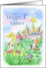 Happy 1st Easter Baby Rabbit Tulips card