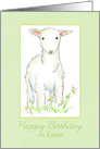 Happy Birthday on Easter Spring Lamb card