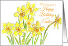Wishing You a Happy Birthday on Easter Daffodils card
