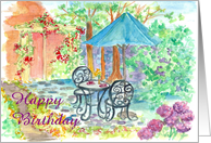 Friend Happy Birthday Courtyard Garden Cafe card