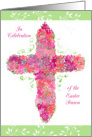Easter Cross Season Party Invitation Watercolor Flowers card