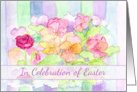 Easter Party Invitation Garden Tea Pansy Flower Watercolor Painting card