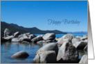 Happy Birthday Mountain Lake Rocks Nature Photography card