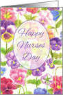 Happy Nurses Day Pansy Flower Garden card