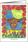 Taurus Bull Astrology Sign Blank card