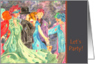 Halloween Party Invitation Colorful People in Costume card