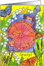 Gemini Twins Astrology Sign Blank card