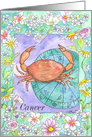 Cancer Crab Astrology Sign Blank card