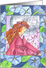 Happy Birthday Virgo Astrology Morning Glory card