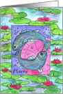 Happy Birthday Pisces Astrology Sign Fish card