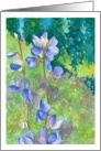 Purple Lupines Watercolor Wildflowers Painting Blank card