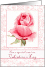Happy Valentine’s Day Aunt Pink Rose Watercolor Painting card