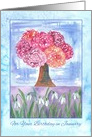 Happy January Birthday Carnations Snowdrops card