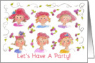 Ladies in Red Hat Invitation Let’s Have A Party card