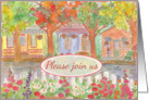 Welcome To The Neighborhood Party Invitation Houses Watercolor Painting card