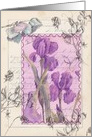 Purple Iris Sweet Peas Flower Collage card