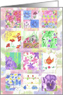 Pansy Daisy Spring Flowers Collage Blank card