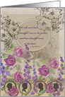 Mauve Roses Collage Poem Silhouettes Blank card